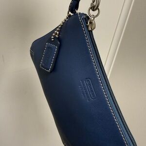 Coach Navy Leather Wristlet